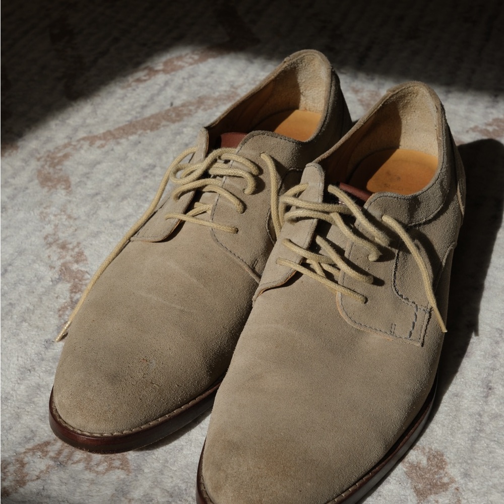 Johnston & Murphy Beige Suede Oxfords 9.5W